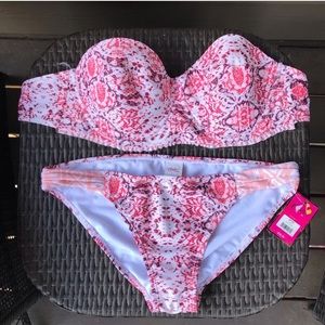 NWT Candie’s pink/white snakeskin bikini
